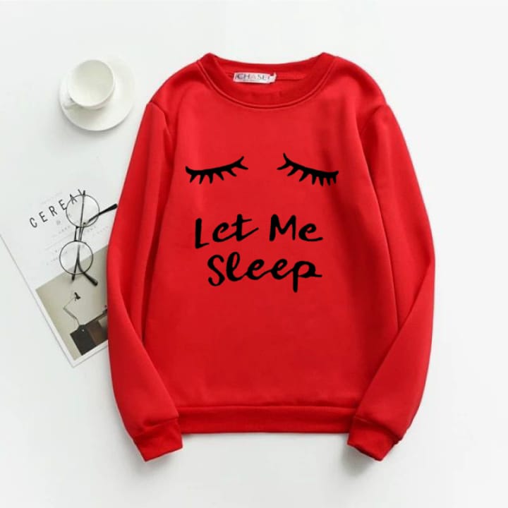 Let Me Sleep Fleece Full Sleeves Sweatshirt For Women - HB INDUSTRIES - Hoodies & Sweatshirts -