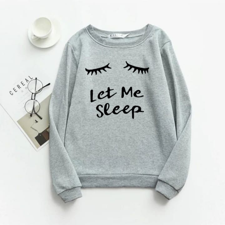 Let Me Sleep Fleece Full Sleeves Sweatshirt For Women - HB INDUSTRIES - Hoodies & Sweatshirts -