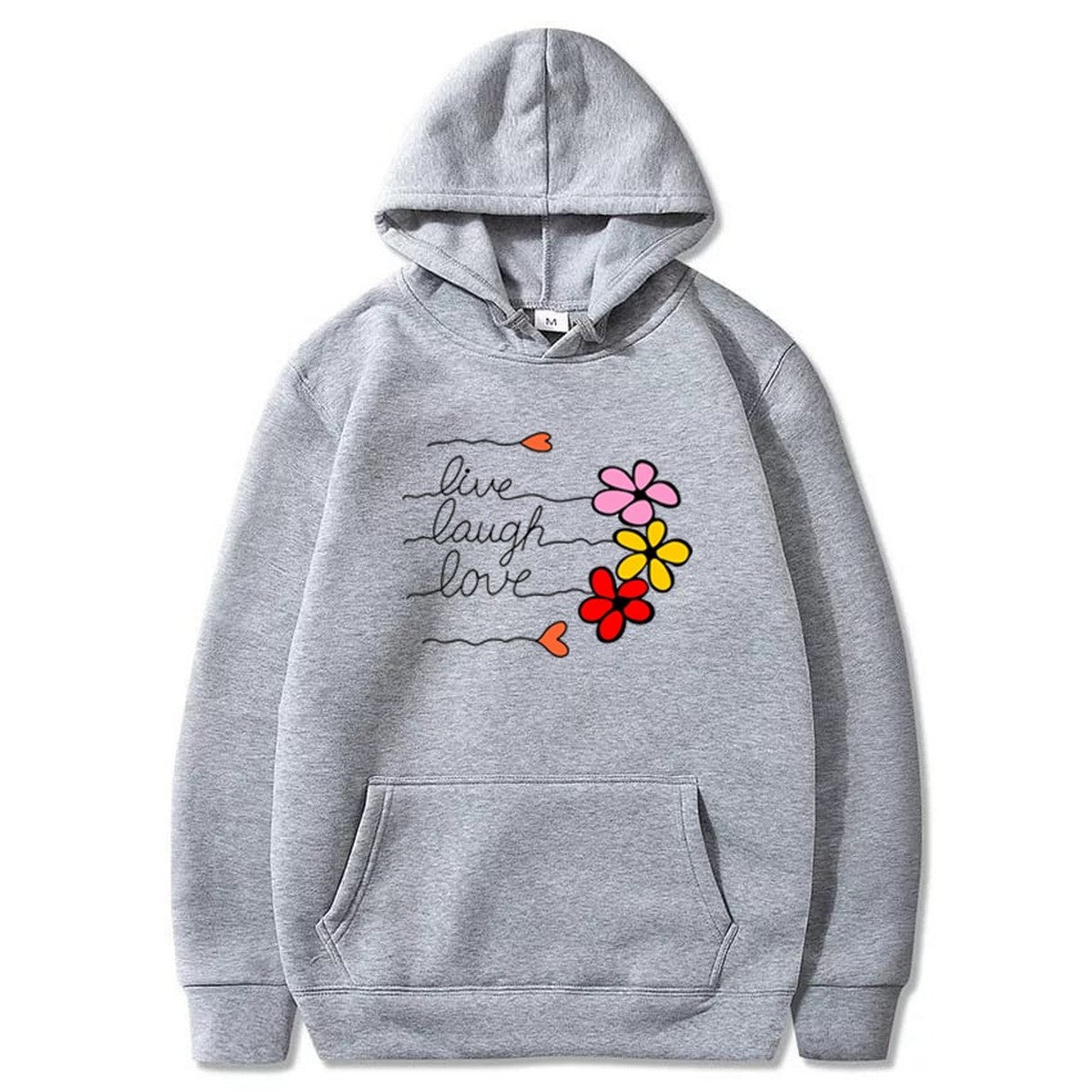 LIve Laugh Love Printed Fleece Full Sleeves Pull Over Hoodie For Women - HB INDUSTRIES - Hoodies & Sweatshirts -