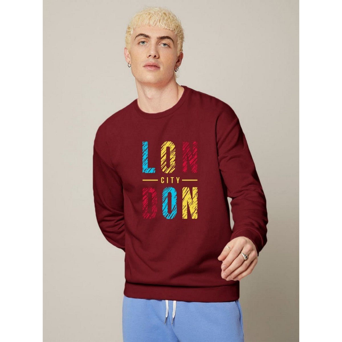 London City Printed Fleece Full Sleeves Pull Over Hoodie For Men & Women - HB INDUSTRIES - Hoodie & Sweatshirt -