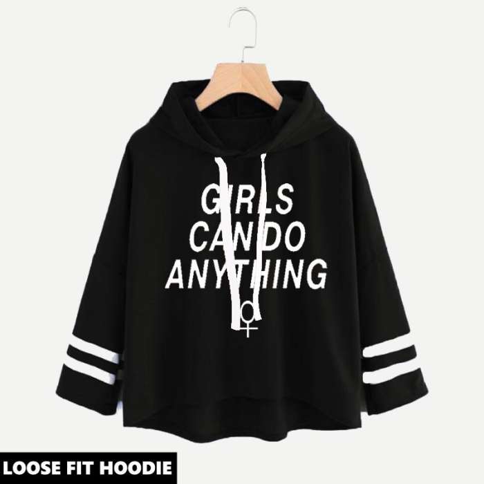 LOOSE FIT PRINTED HOODIE ( CAN DO ANYTHING PRINT ) - HB INDUSTRIES - Hoodies & Sweatshirts -
