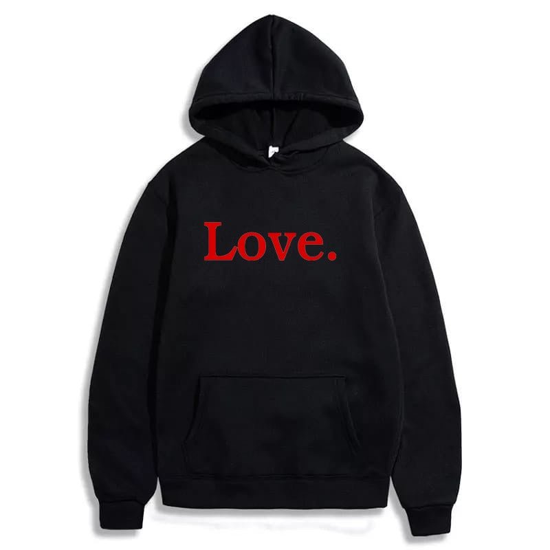 Love Printed Fleece Full Sleeves Pull Over Hoodie For Women - HB INDUSTRIES - Hoodies & Sweatshirts -