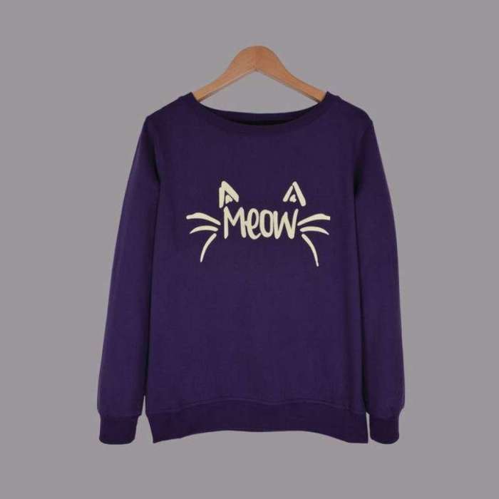Maham Mart A to Z Meow Printed Fleece SweatShirt for - HB INDUSTRIES - Hoodies & Sweatshirts -
