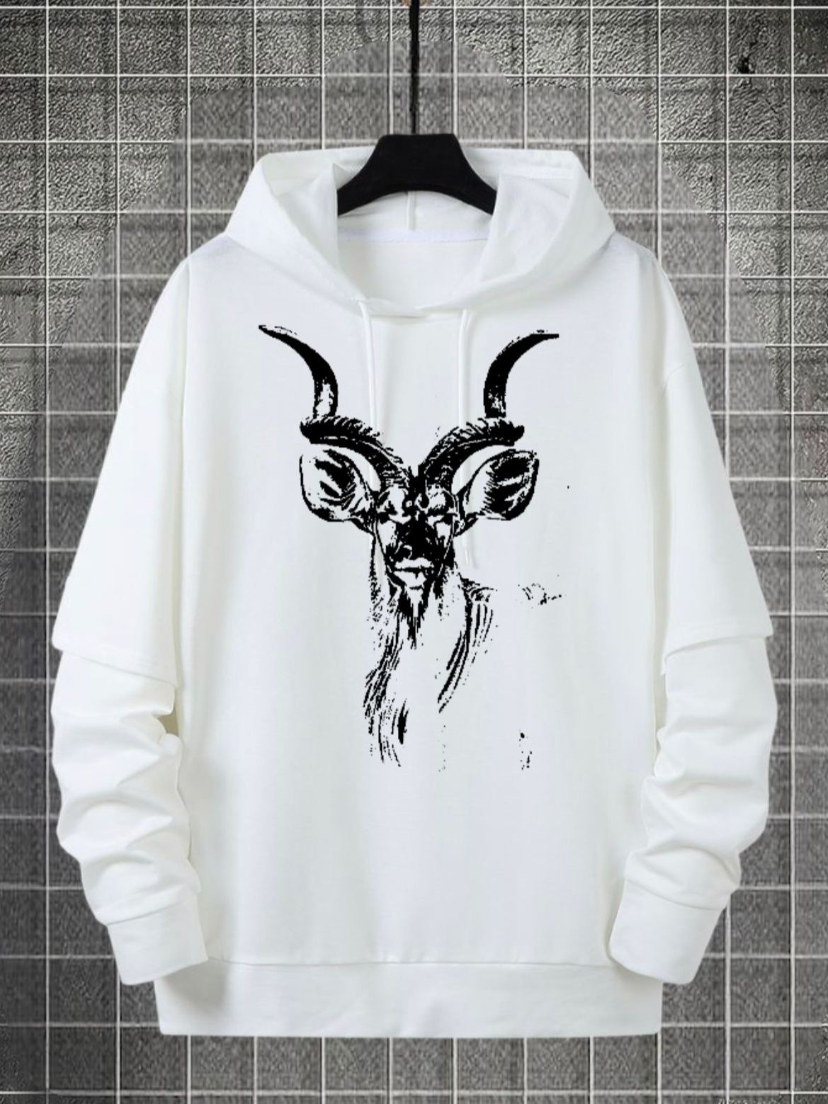 Markhor Printed Fleece Full Sleeves Pull Over Hoodie For Men & Boys - HB INDUSTRIES - Hoodie & Sweatshirt -