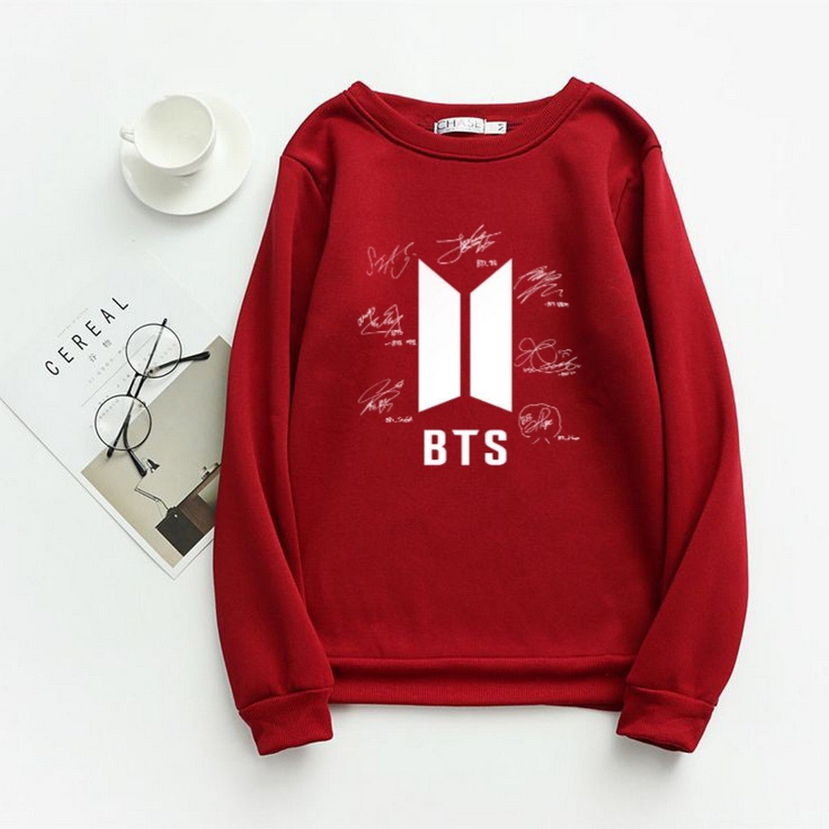 Maroon BTS Printed Sweatshirts for Men and Boys - HB INDUSTRIES - Hoodie & Sweatshirt -