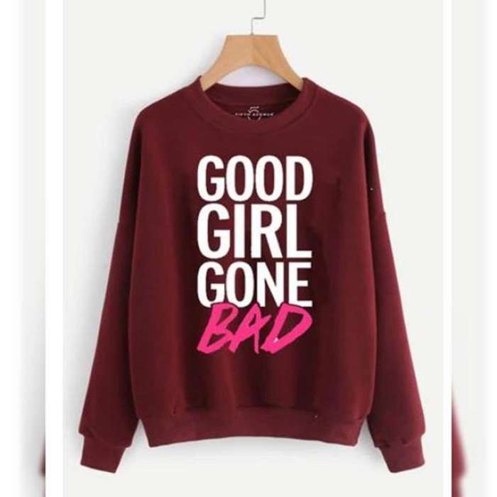 Maroon Good Gone Bad Sweatshirt For womens - HB INDUSTRIES - Hoodies & Sweatshirts -