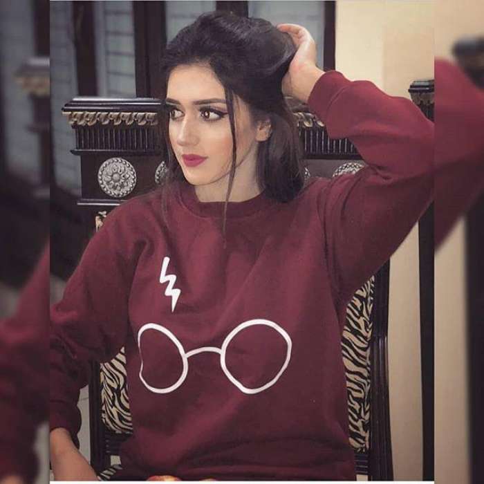 Maroon Harry Glasses Printed Sweatshirt For Women - HB INDUSTRIES - Hoodies & Sweatshirts -
