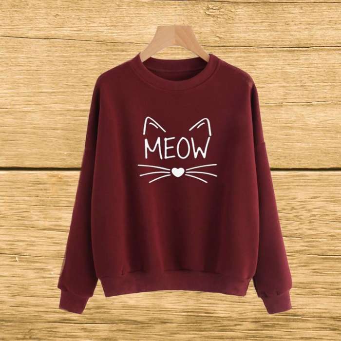 Maroon Meao sweat shirt For and Women - HB INDUSTRIES - Hoodies & Sweatshirts -