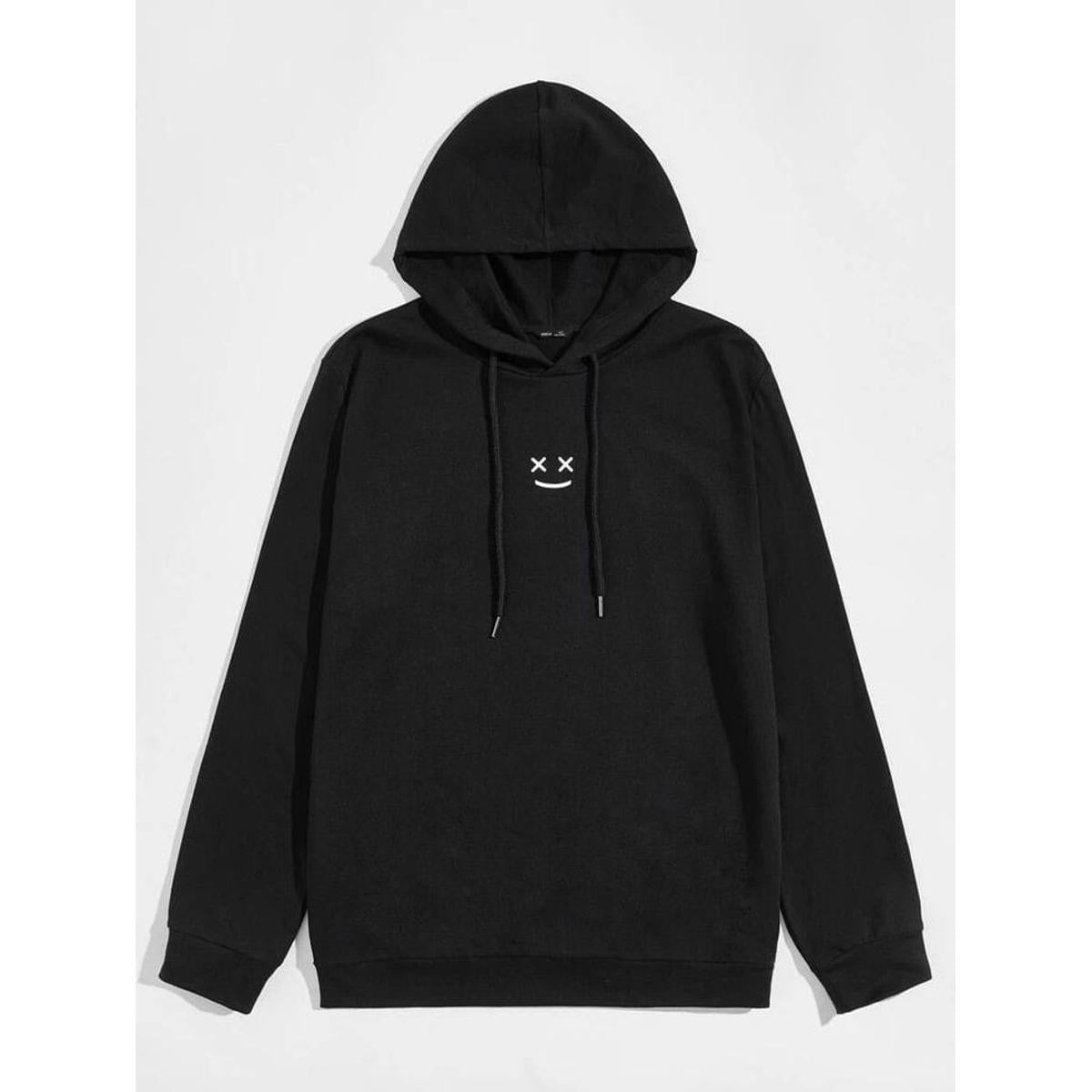 Marshmallow Black Fleece Full Sleeves Pull Over Hoodie - HB INDUSTRIES - Hoodies & Sweatshirts -