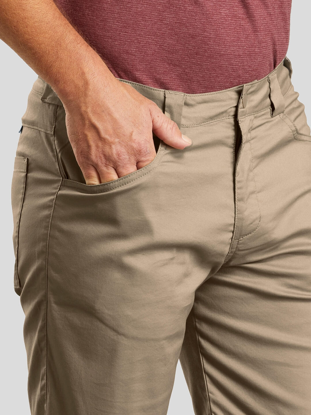 Men Khaki Solid Regular Fit Hiking Shorts - HB INDUSTRIES - Shorts -
