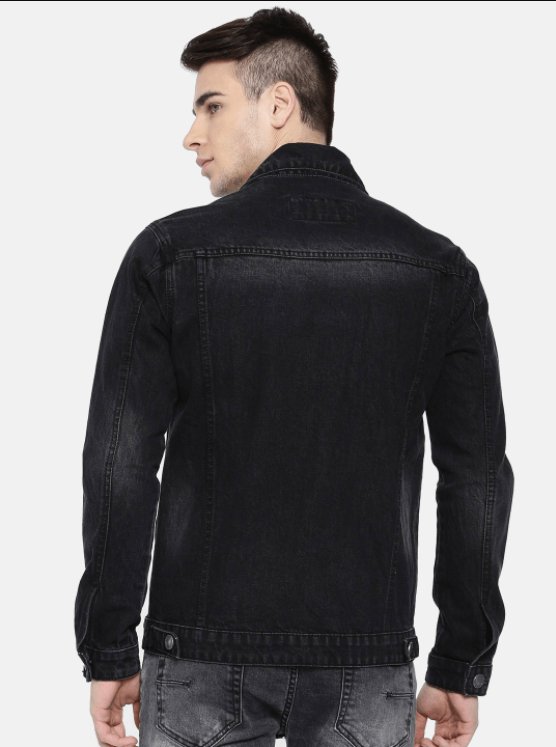 Mens Denim Jacket Black - HB INDUSTRIES - Denim Jacket -