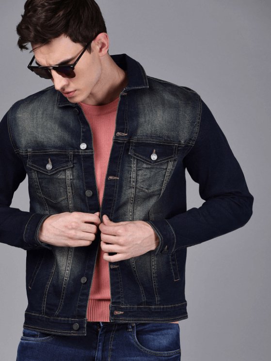 Mens Denim Jacket Black - HB INDUSTRIES - Denim Jacket -