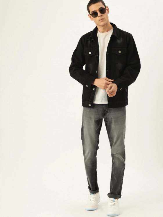 Mens Denim Jacket Black - HB INDUSTRIES - Denim Jacket -