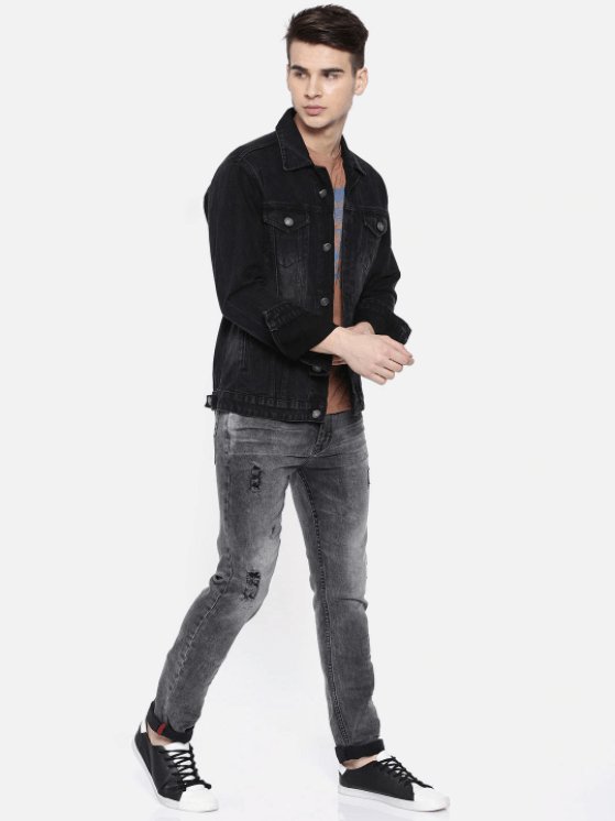 Mens Denim Jacket Black - HB INDUSTRIES - Denim Jacket -