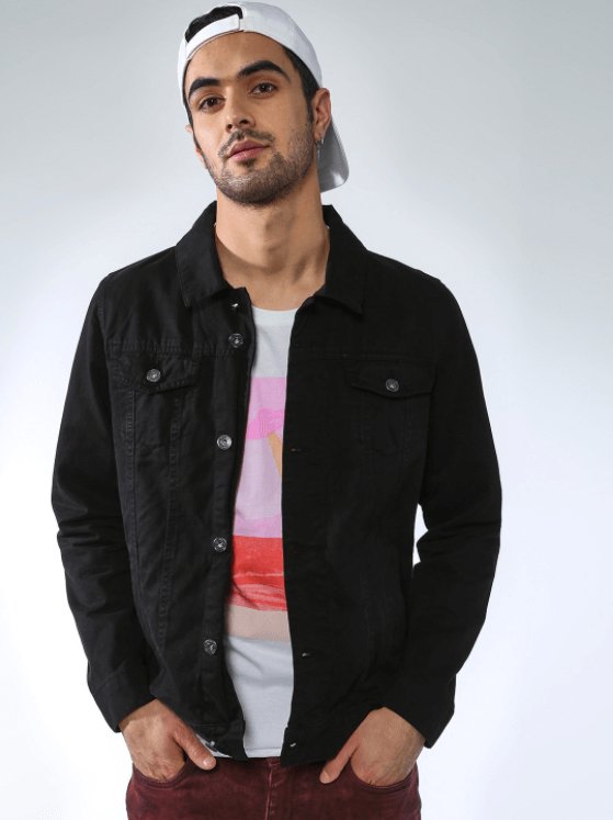 Mens Denim Jacket Black - HB INDUSTRIES - Denim Jacket -