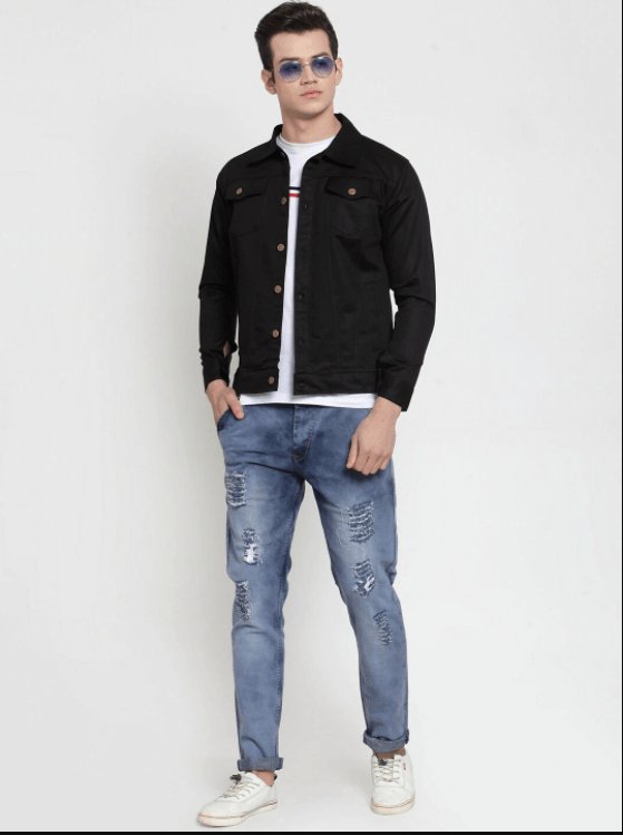 Mens Denim Jacket Black - HB INDUSTRIES - Denim Jacket -