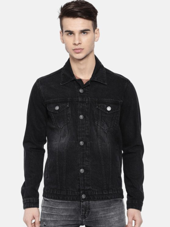 Mens Denim Jacket Black - HB INDUSTRIES - Denim Jacket -