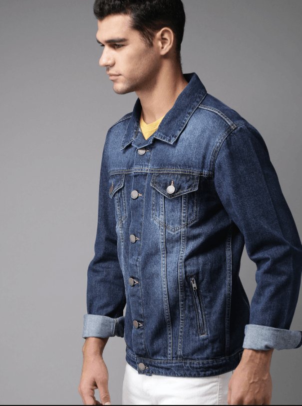 Mens Denim Jacket Dark Blue - HB INDUSTRIES - Denim Jacket -
