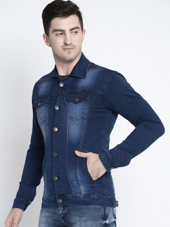 Mens Denim Jacket Dark Blue - HB INDUSTRIES - Denim Jacket -