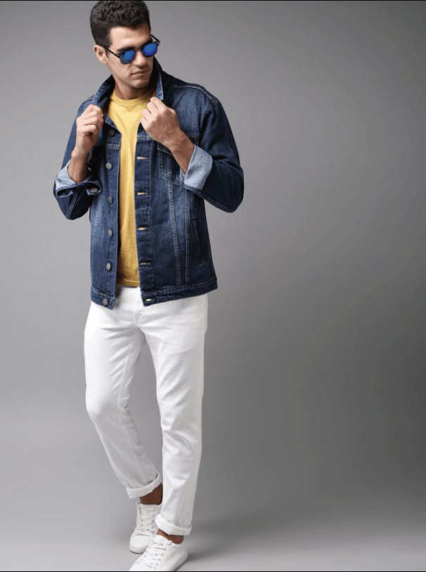 Mens Denim Jacket Dark Blue - HB INDUSTRIES - Denim Jacket -