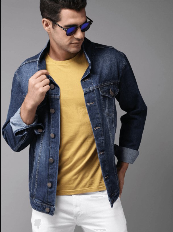 Mens Denim Jacket Dark Blue - HB INDUSTRIES - Denim Jacket -