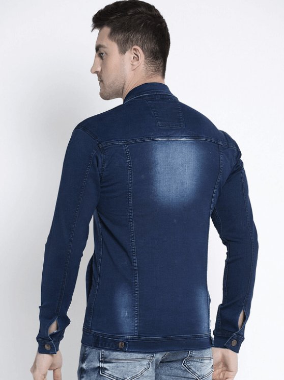 Mens Denim Jacket Dark Blue - HB INDUSTRIES - Denim Jacket -