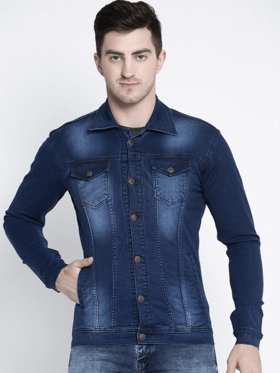 Mens Denim Jacket Dark Blue - HB INDUSTRIES - Denim Jacket -