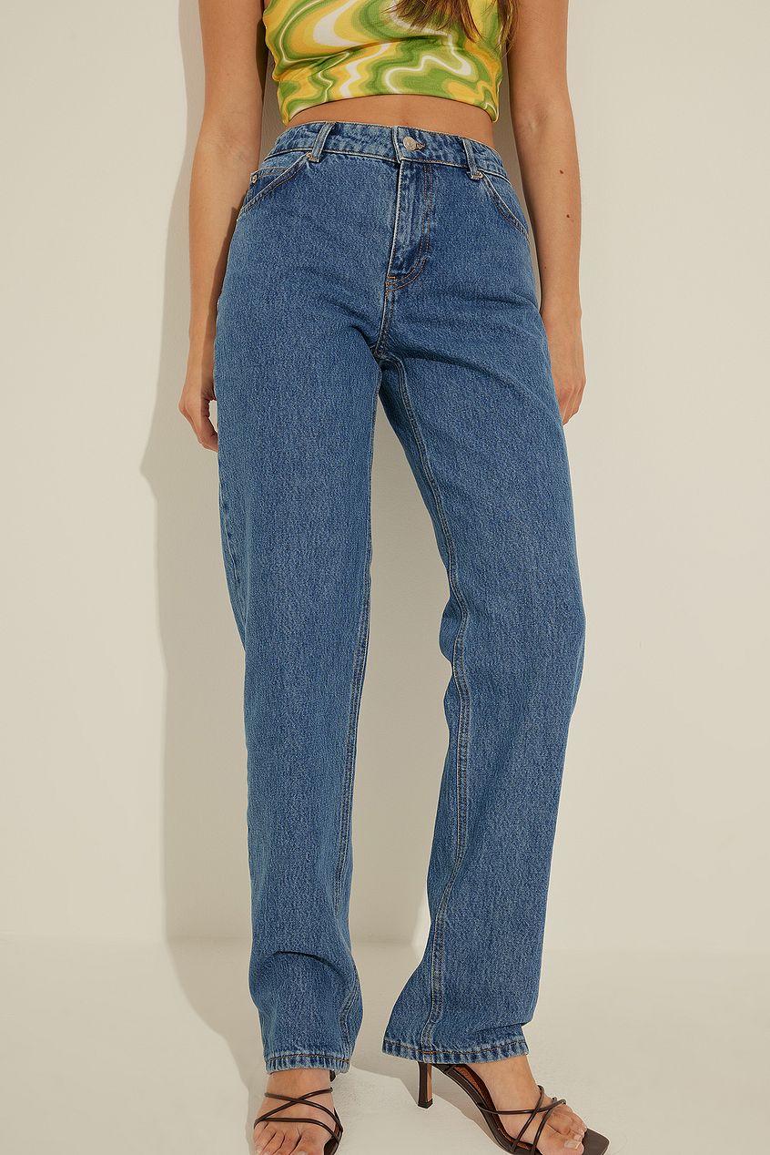 Mid Rise Straight Jeans For Womens - HB INDUSTRIES - Jeans -