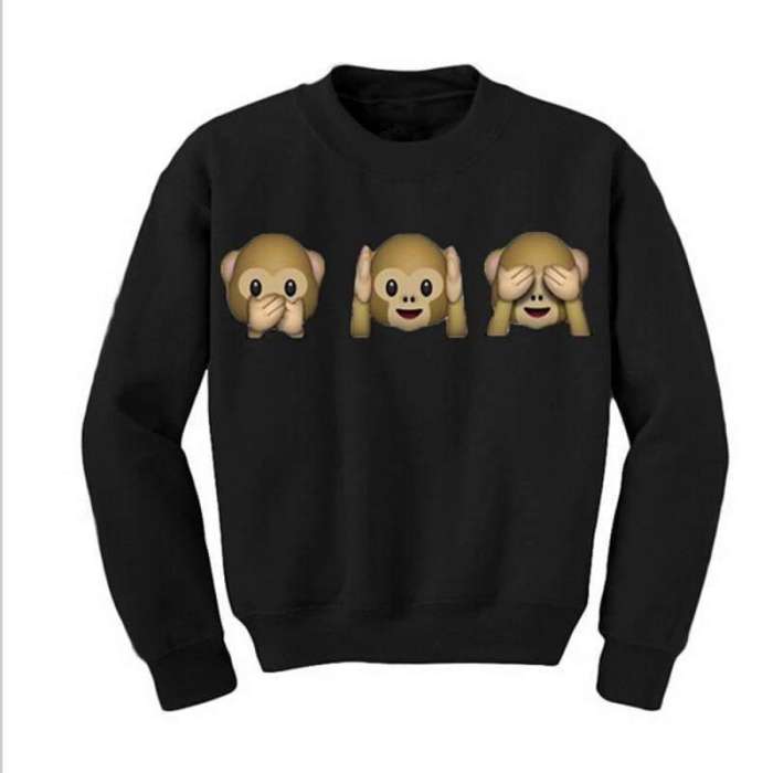 Monkey Emoji Sweatshirt - HB INDUSTRIES - Hoodies & Sweatshirts -