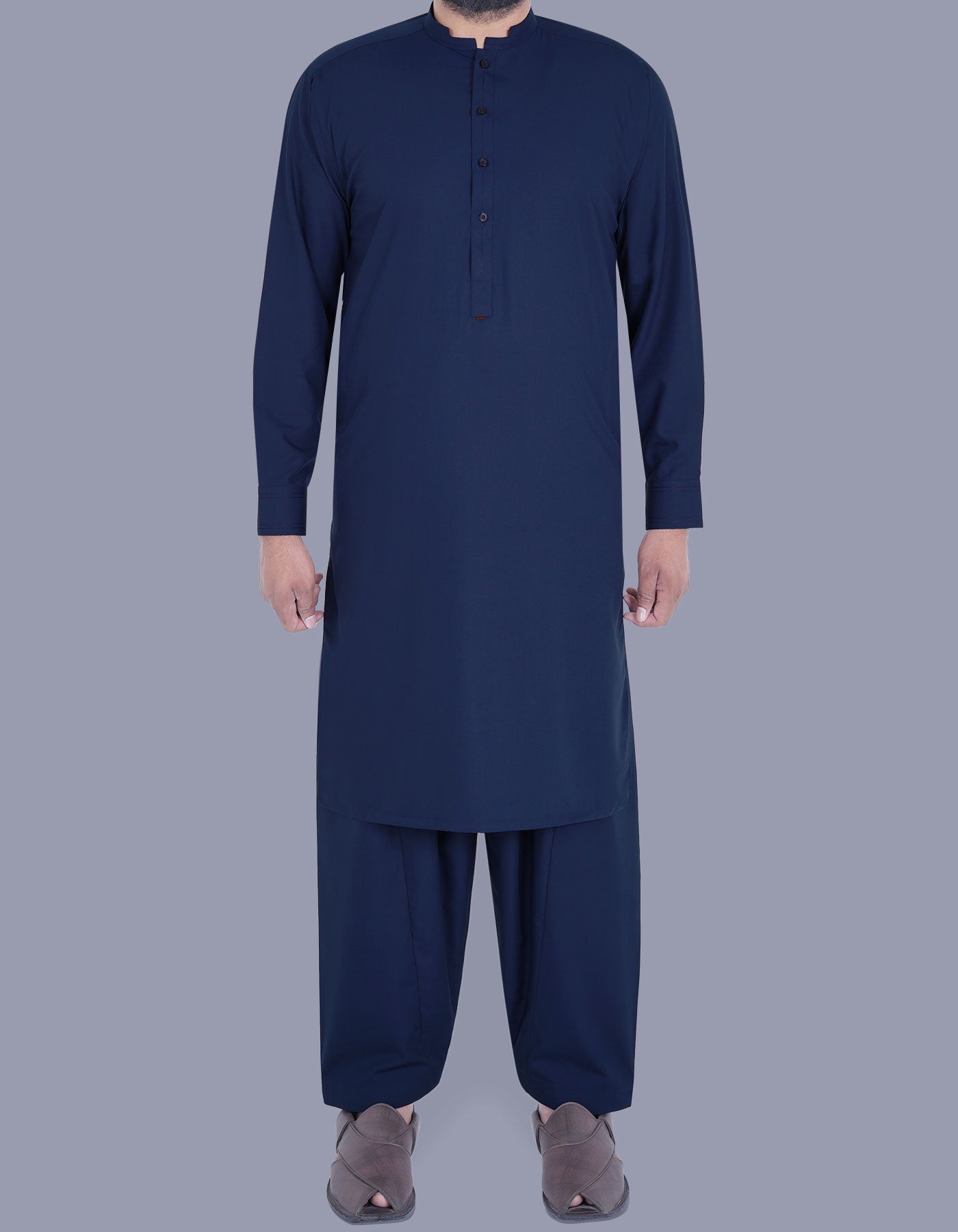 Navy Blue Basic Shalwar Kameez - HB INDUSTRIES - Shalwar Kameez -