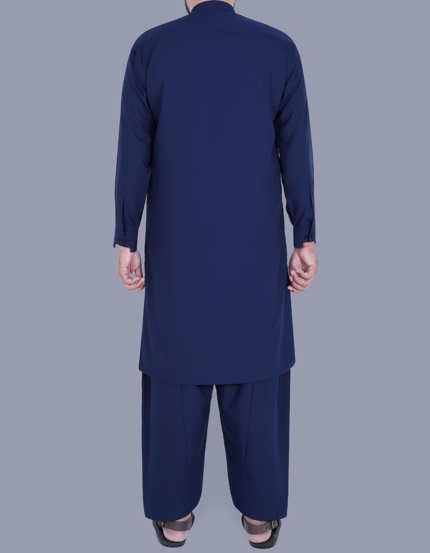 Navy Blue Basic Shalwar Kameez - HB INDUSTRIES - Shalwar Kameez -