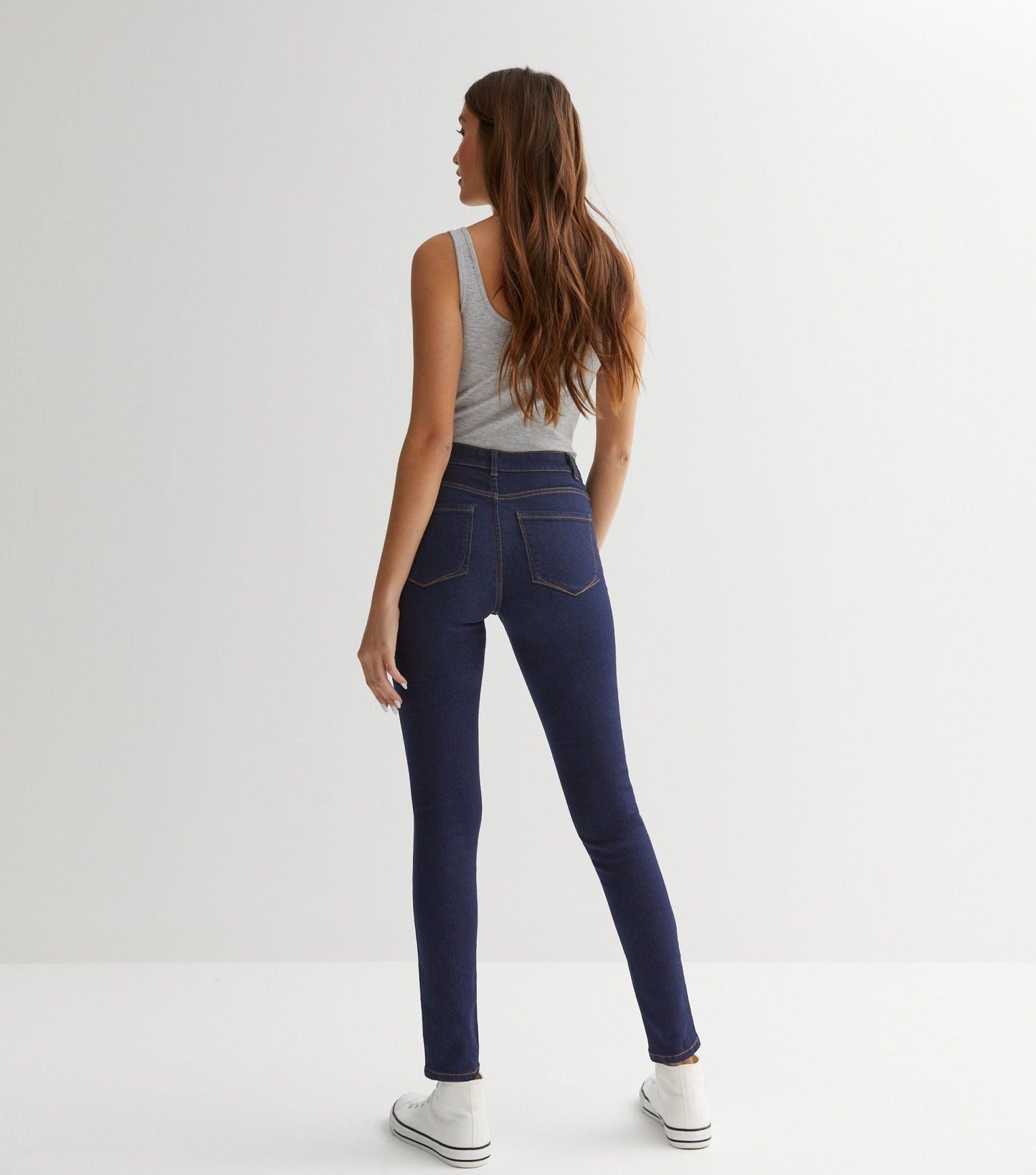 Navy Mid Rise Skinny Jeans - HB INDUSTRIES - Jeans -