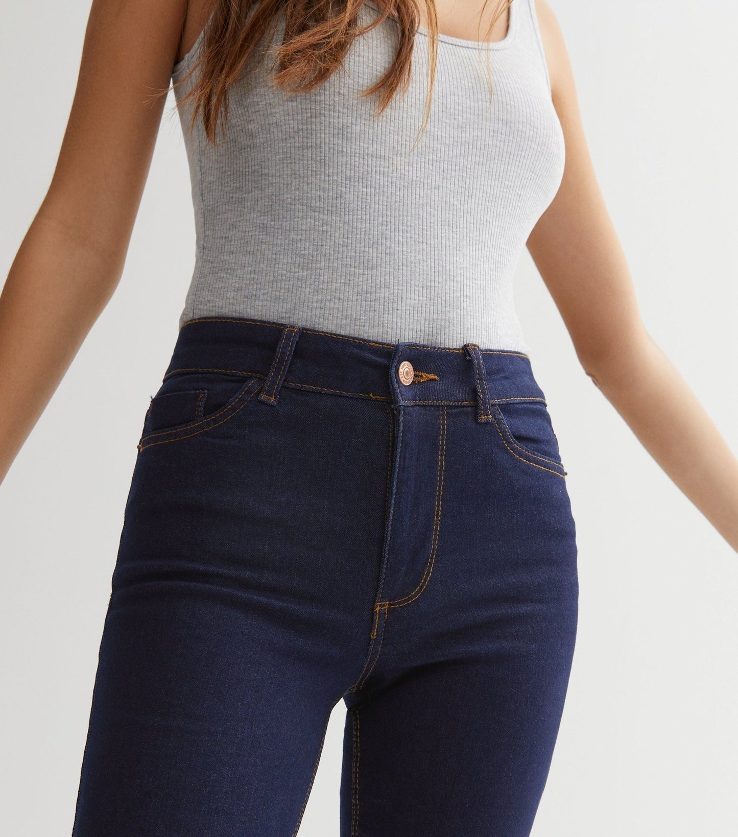 Navy Mid Rise Skinny Jeans - HB INDUSTRIES - Jeans -