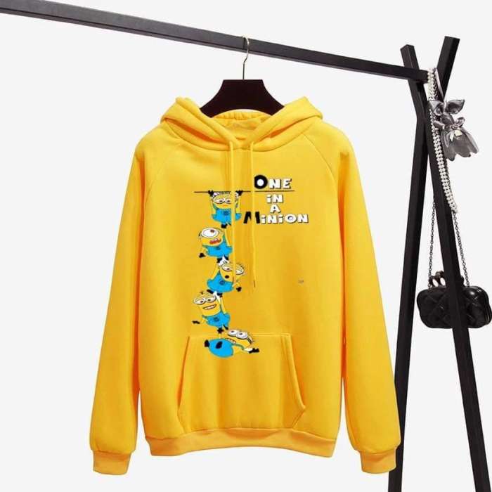 One In Stylish Yellow Printed Hoodie For Women - HB INDUSTRIES - Hoodies & Sweatshirts -