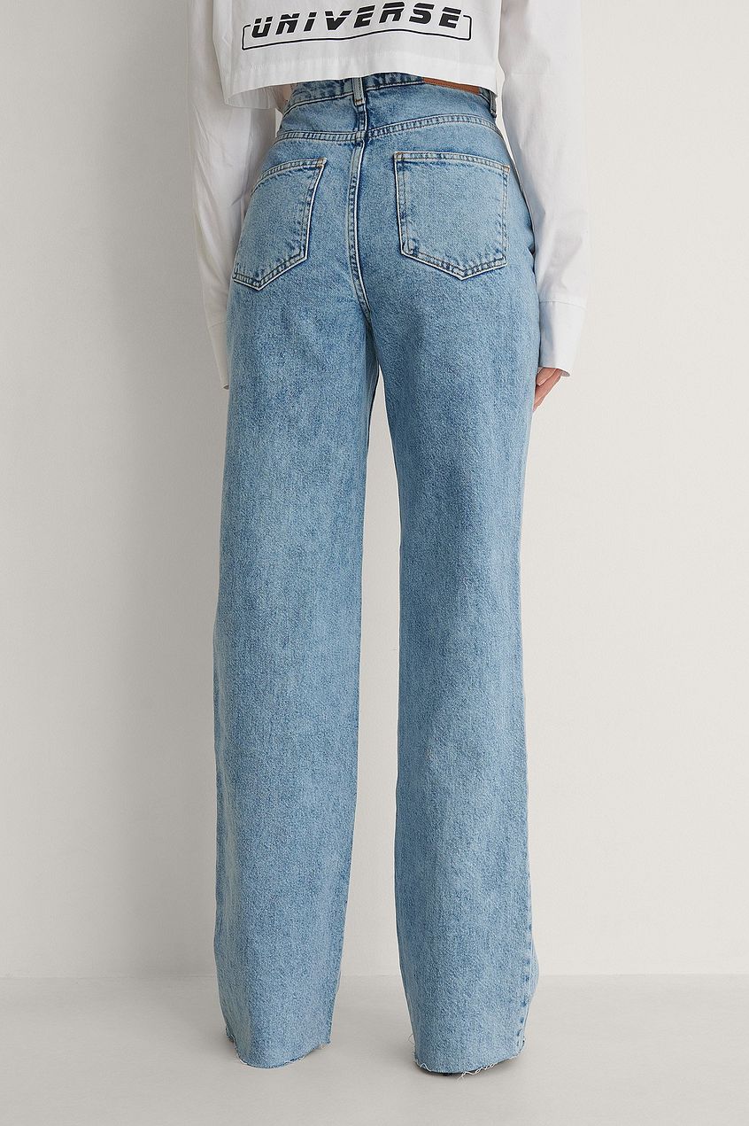 Organic Straight Fit Raw Hem Jeans For Womens - HB INDUSTRIES - Jeans -