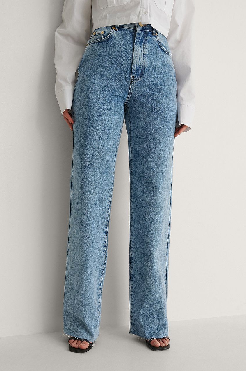 Organic Straight Fit Raw Hem Jeans For Womens - HB INDUSTRIES - Jeans -