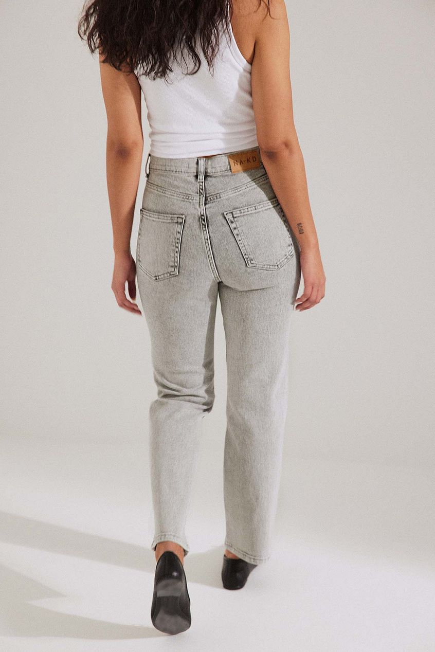 Organic Straight High Waist Jeans For Womens - HB INDUSTRIES - Jeans -