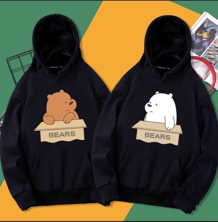 Pack Of 2 Cute Bears Printed Winter Fleece Full Seeves Hoodie For Women - HB INDUSTRIES - Hoodies & Sweatshirts -