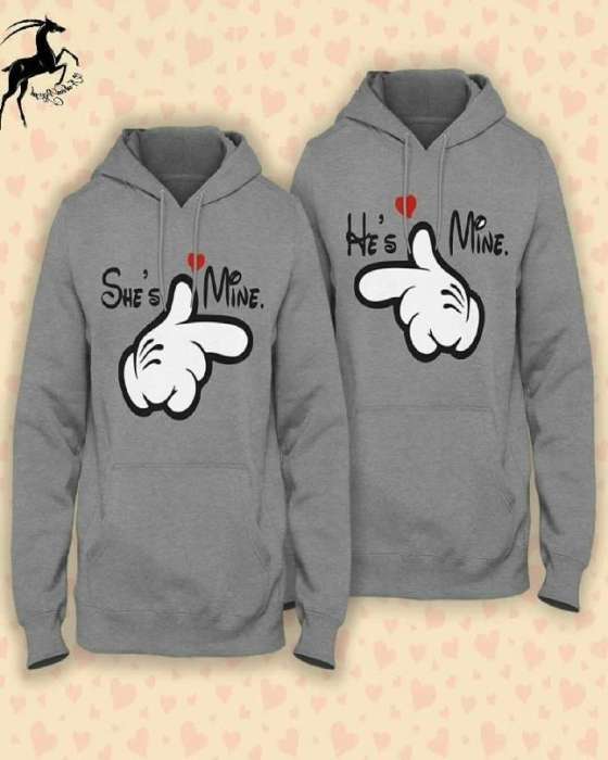 Pack Of 2 Grey Couple Print Hoodie For womens - HB INDUSTRIES - Hoodies & Sweatshirts -