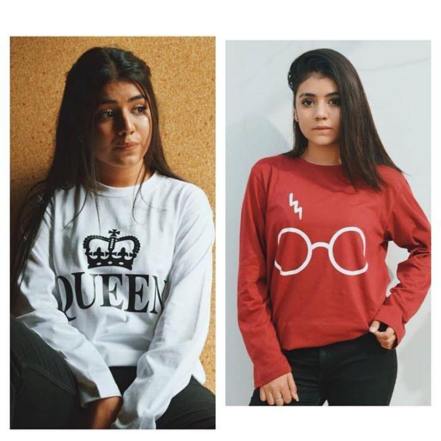 Pack of 2 - White Queen and Red Harry Glasses Printed T - Shirt For Women - HB INDUSTRIES - Tops & T - Shirts -