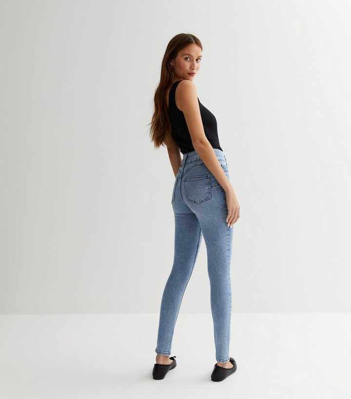 Pale Blue Lift & Shape High Waist Yazmin Skinny Jeans - HB INDUSTRIES - Jeans -