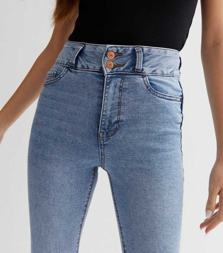 Pale Blue Lift & Shape High Waist Yazmin Skinny Jeans - HB INDUSTRIES - Jeans -