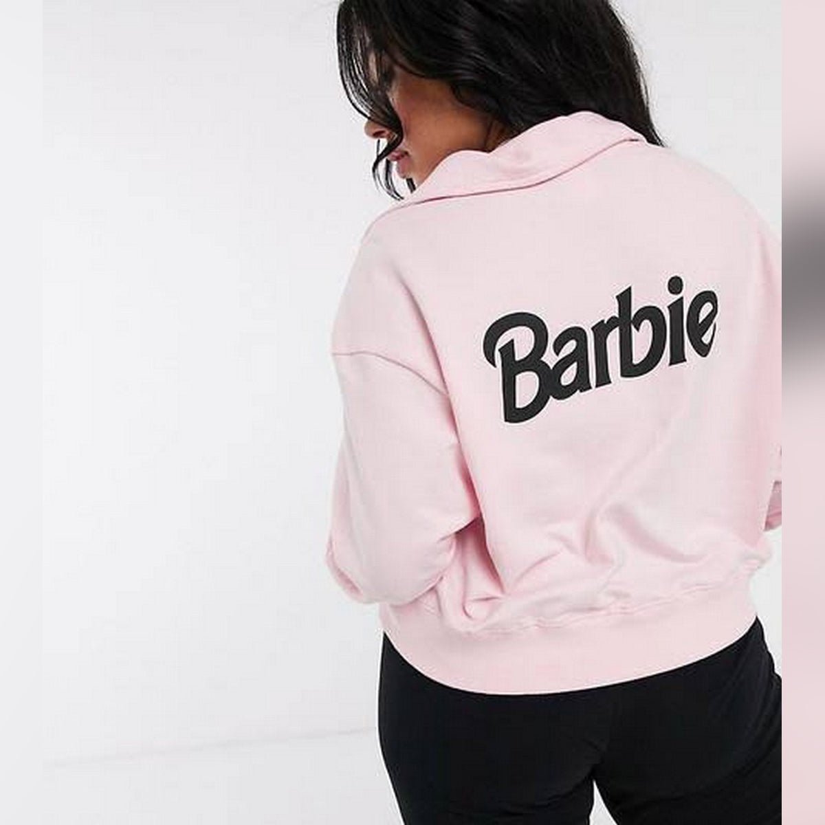 Pink Barbe Printed Fleece Full Sleeves Pull Over Hoodie For Women - HB INDUSTRIES - Hoodies & Sweatshirts -