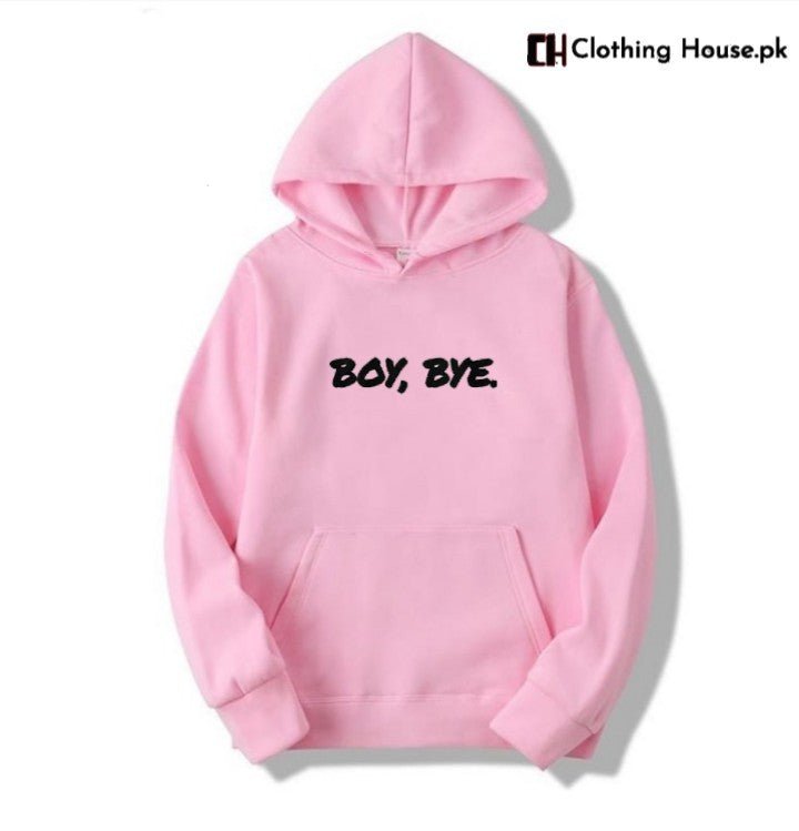 Pink Bye Fleece Full Sleeves Pull Over Hoodie For Women - HB INDUSTRIES - Hoodies & Sweatshirts -