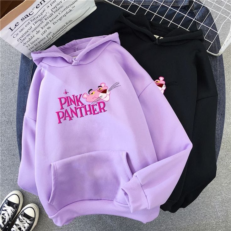 Pink Panther Printed Fleece Full Sleeves Pull Over Hoodie For Women - HB INDUSTRIES - Hoodies & Sweatshirts -