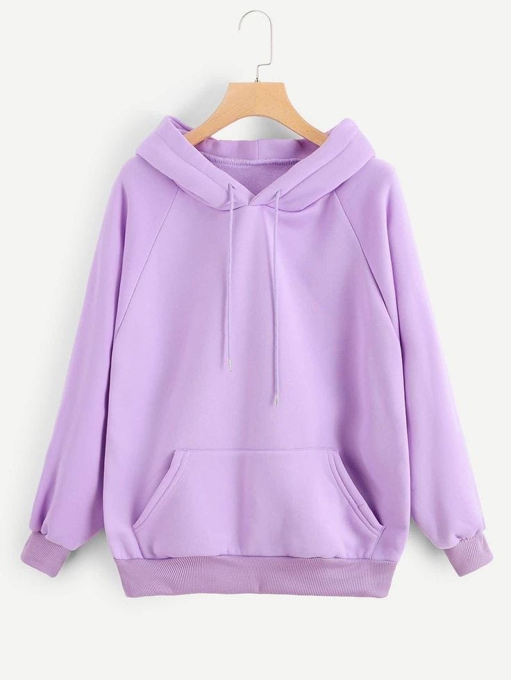 Purple Fleece Full Sleeves Pull Over Hoodie For Women - HB INDUSTRIES - Hoodies & Sweatshirts -
