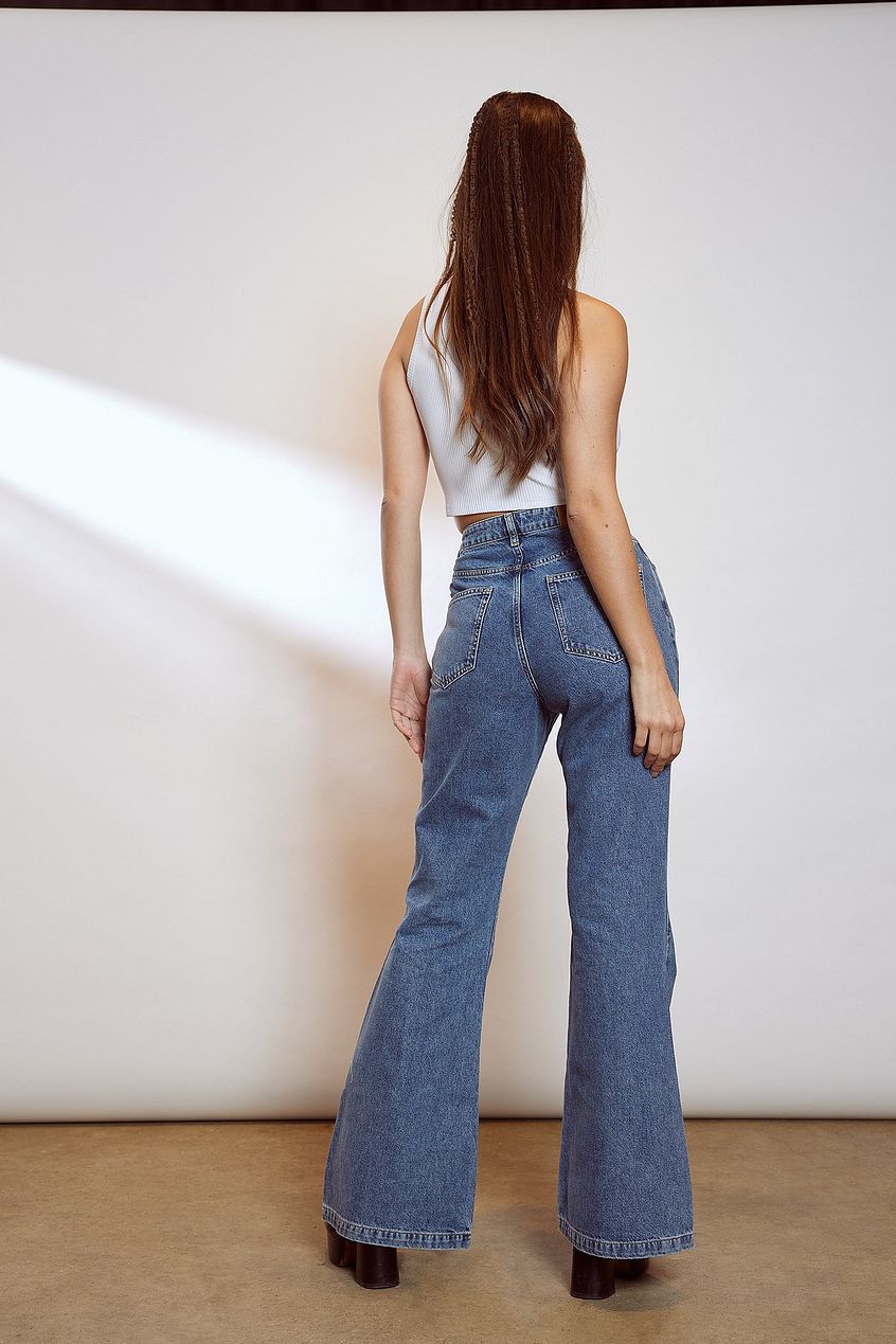 Recycled Wide Leg Flared Denim For Womens - HB INDUSTRIES - Jeans -