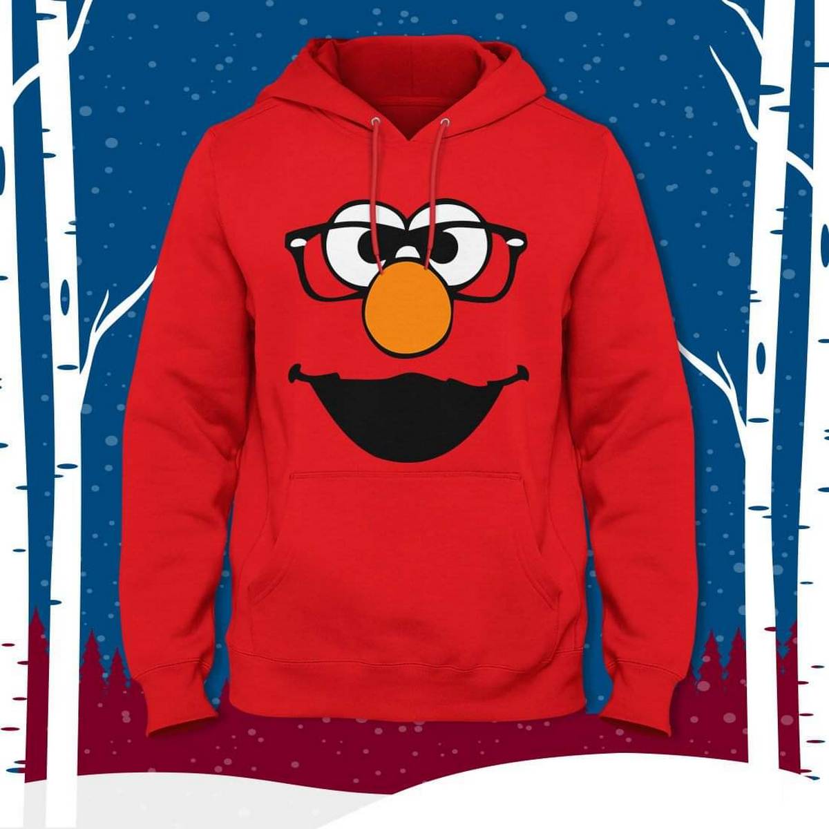 Red Cartoon Fleece Full Sleeves Pull Over Hoodie For Women - HB INDUSTRIES - Hoodies & Sweatshirts -