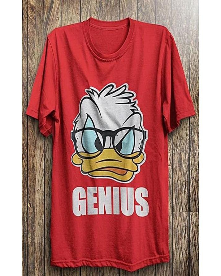 Red Genius Duck Cotton Printed T - Shirt For Women - HB INDUSTRIES - Tops & T - Shirts -