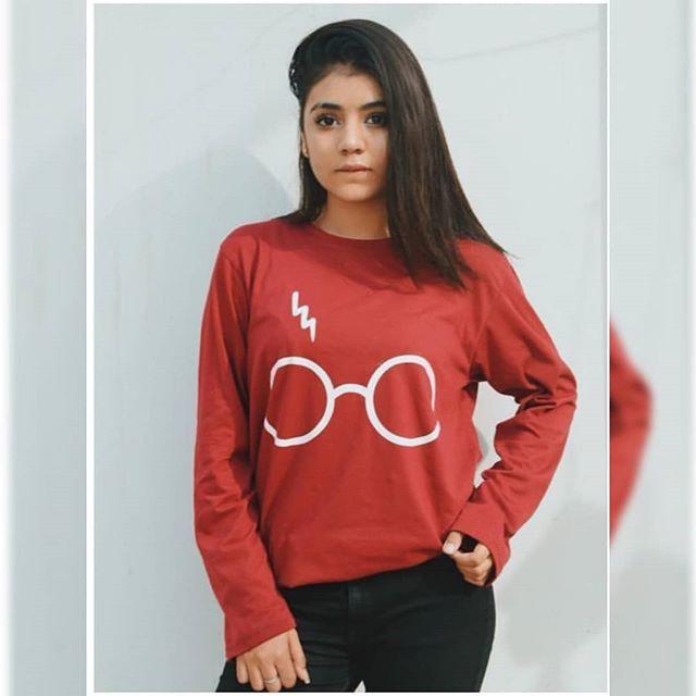 Red Harry Glasses Printed T - Shirt For Women - HB INDUSTRIES - Tops & T - Shirts -